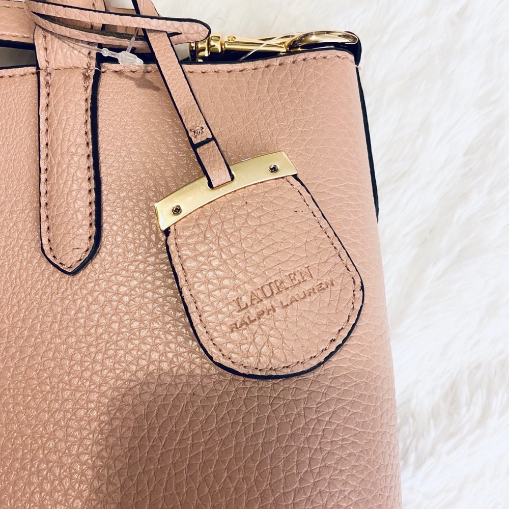 NWT Ralph Lauren Mellow Pink Satchel Handbag Tote - Picture 7 of 14